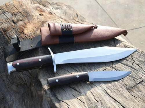 Handmade Bushcraft Set, Big Bowie Chopper knife (10 and 5 Inch Blade) Made in Nepal