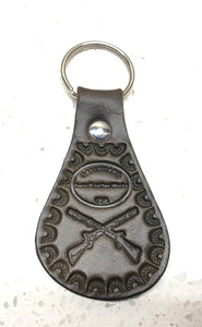 Double Guns Keychain (Bridal Leather)