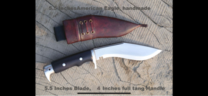 Handmade Nepalese Mini American Eagle Kukri Fighting & Survival knife (5.5 inch Blade)