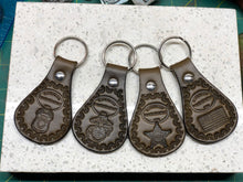 Load image into Gallery viewer, Ten Commandments Keychain (Bridal Leather)